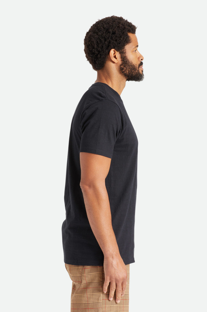 Brixton Basic Slub S/S Pocket Men's Knitwear Black | 326QGSYEZ