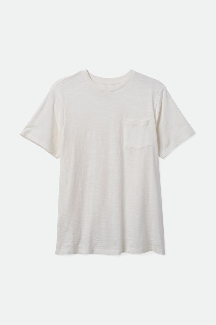 Brixton Basic Slub S/S Pocket Men's Knitwear White | 528YFTKEO