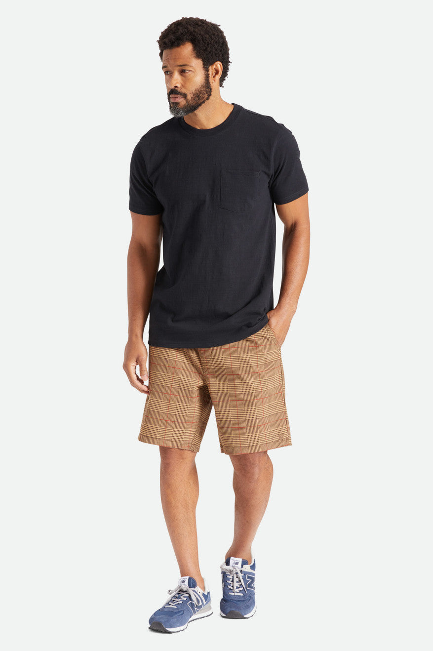 Brixton Basic Slub S/S Pocket Men's Tops Black | 348UCTOWP