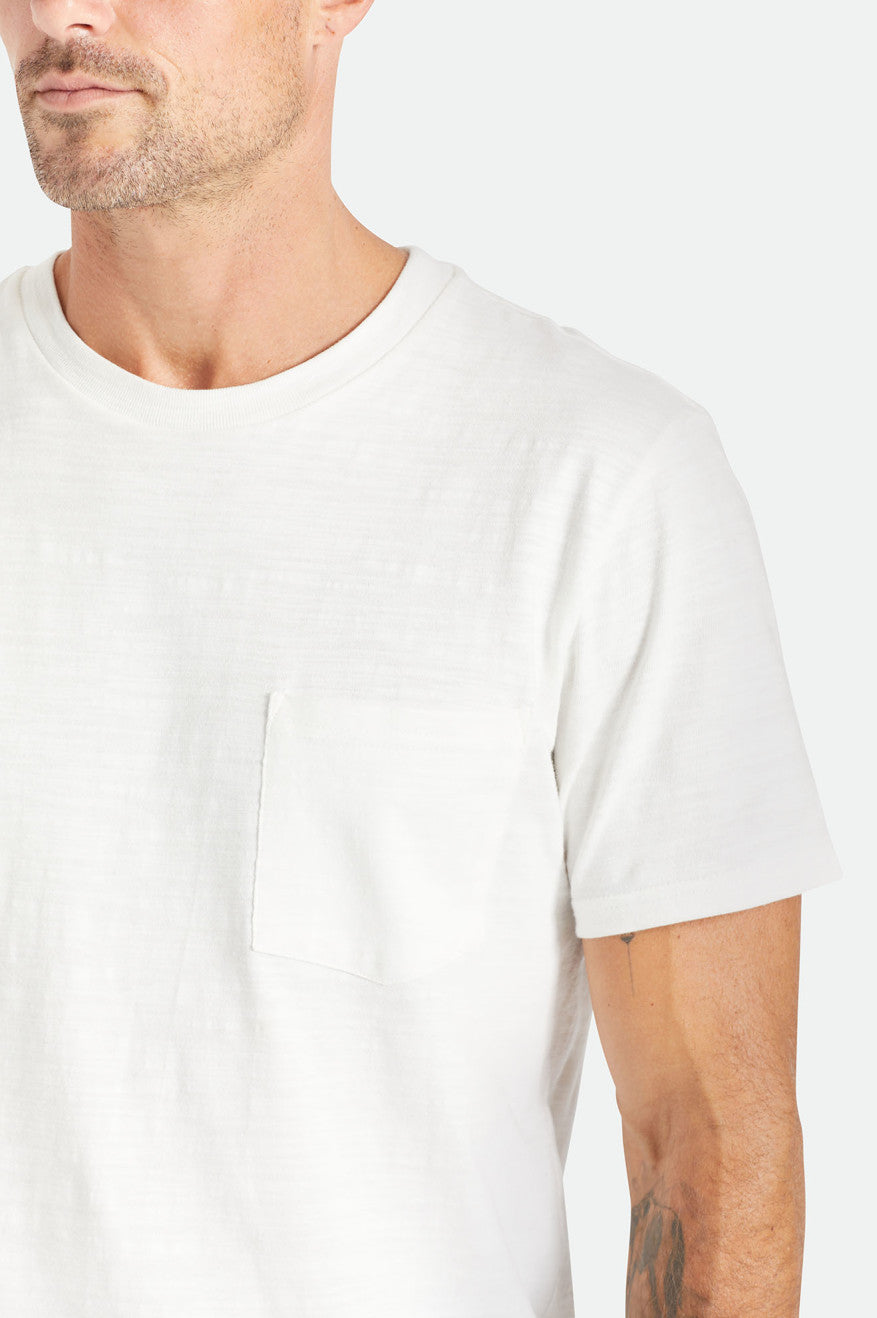 Brixton Basic Slub S/S Pocket Men's Tops White | 932KNPTMX