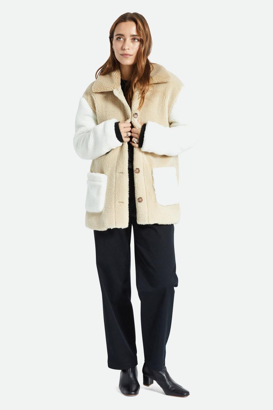 Brixton Bern Sherpa Women's Jackets Light Yellow | 208QAXOMJ