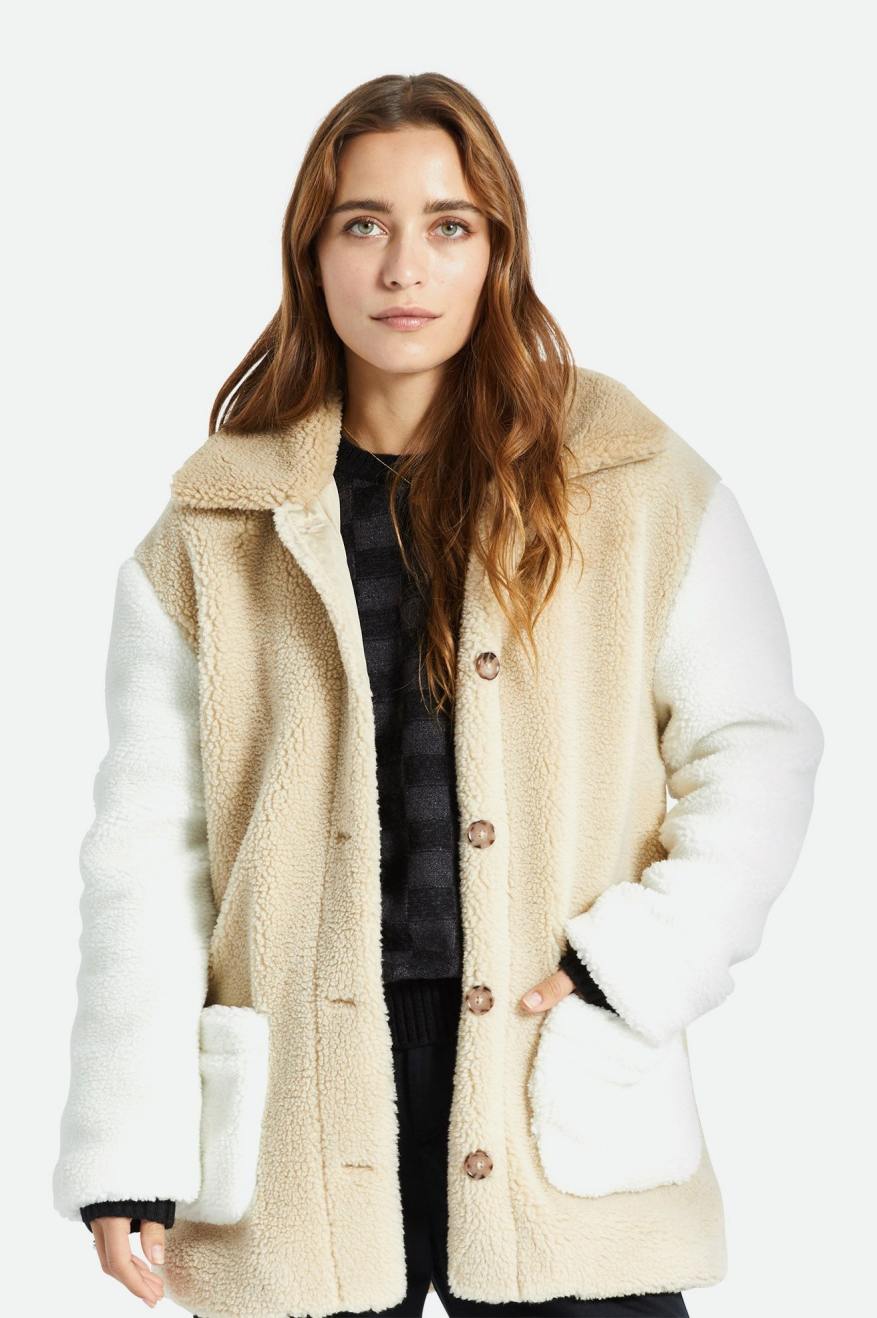 Brixton Bern Sherpa Women's Jackets Light Yellow | 208QAXOMJ