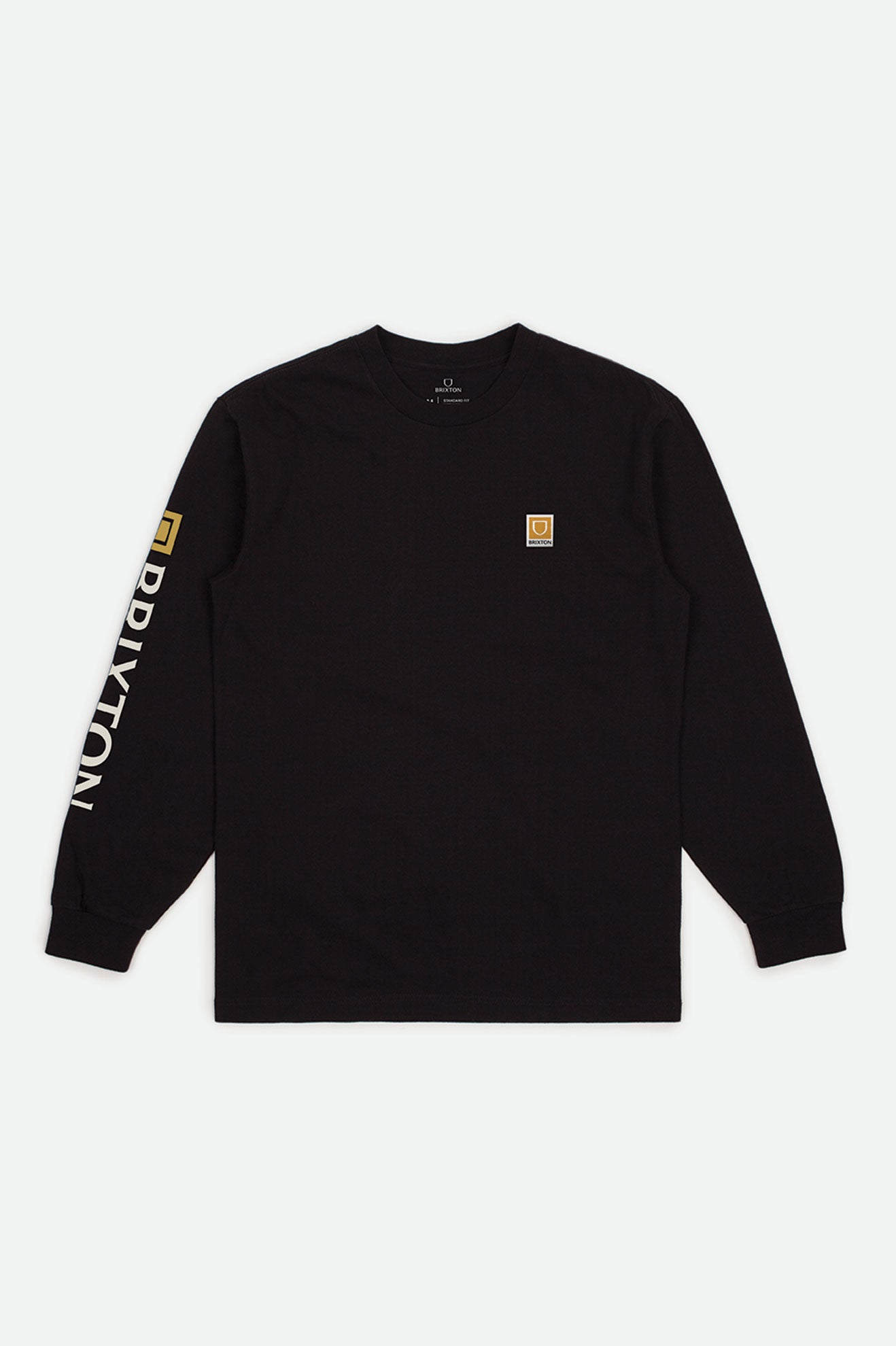 Brixton Beta II L/S Standard Men\'s Tops Black | 037RQEHNF