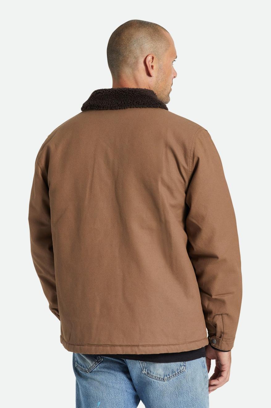 Brixton Beta Sherpa Lined Coaches Men's Jackets Brown | 745FHCARL