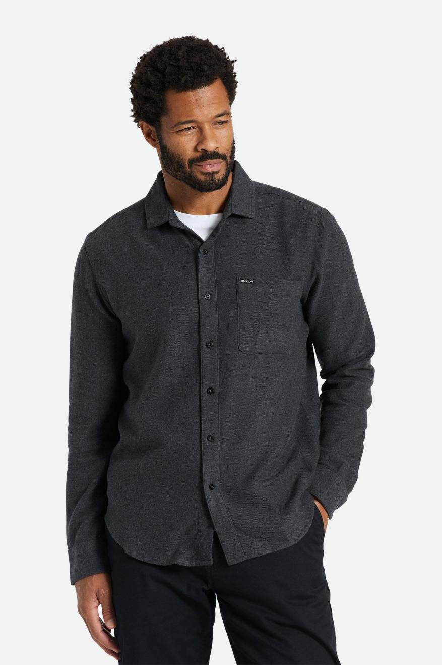 Brixton Bixby Reserve L/S Men\'s Flannels Black | 197JMZATS