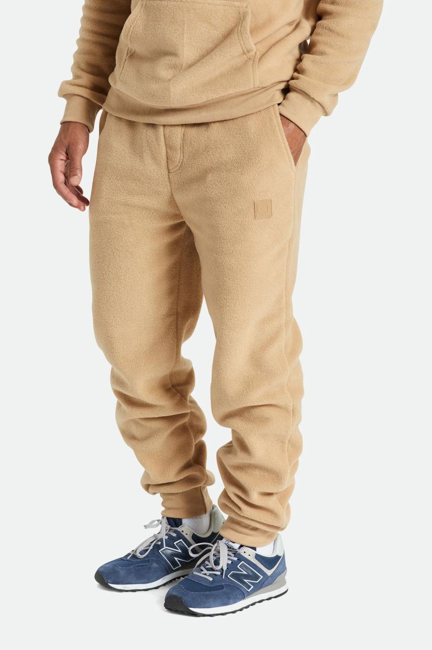 Brixton Blanket Fleece Jogger Men\'s Pants Beige | 734QGNMFO