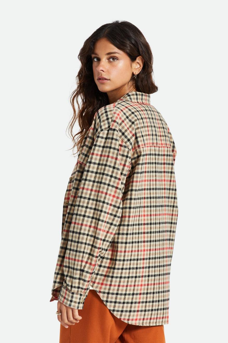 Brixton Bowery Boyfriend L/S Women's Flannels Light Yellow | 781RYDQUH