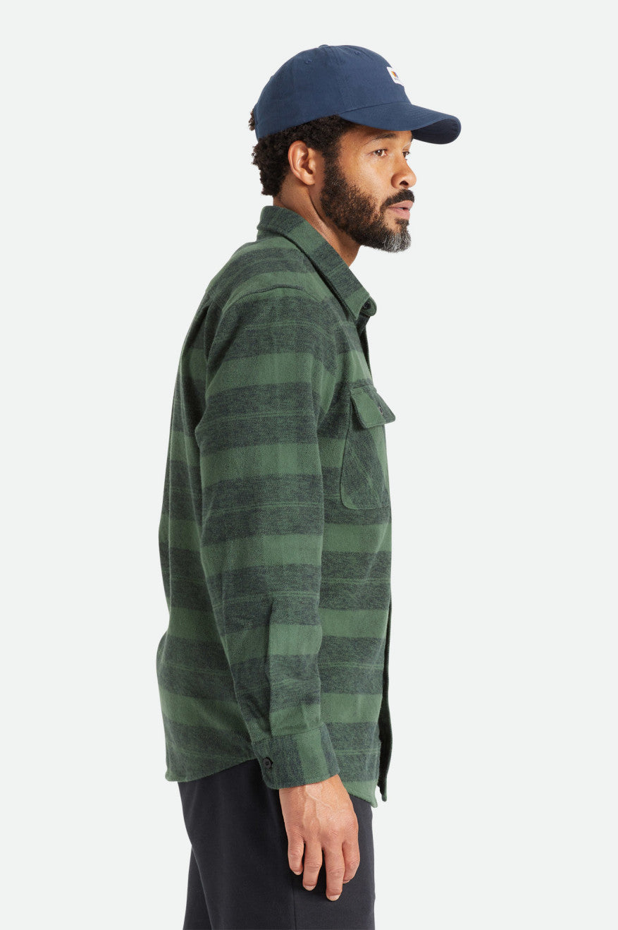 Brixton Bowery Heavy Weight L/S Men's Flannels Green | 104FBAYDC