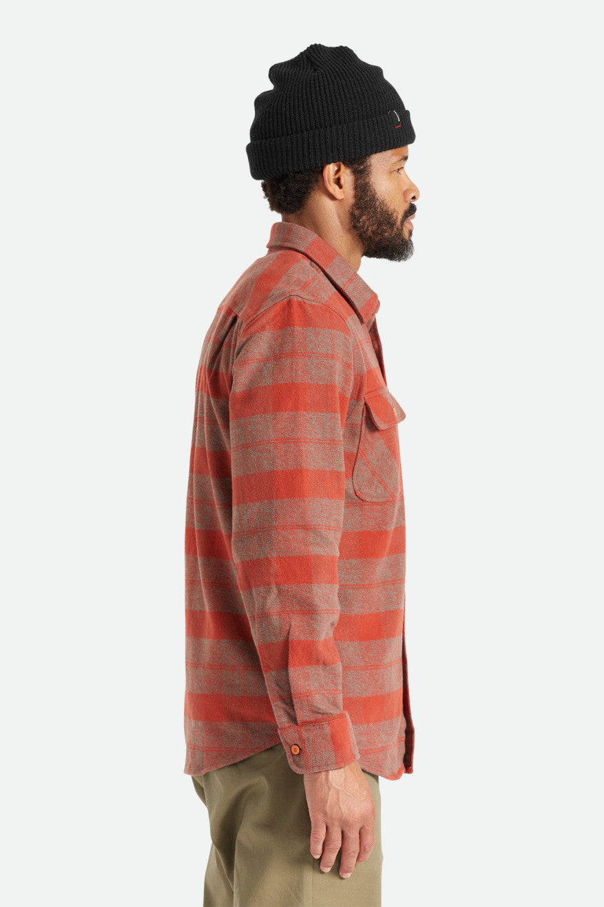 Brixton Bowery Heavy Weight L/S Men's Flannels Red | 265PQXYAE