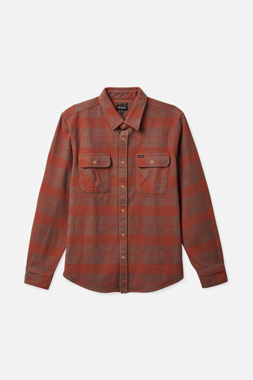 Brixton Bowery Heavy Weight L/S Men's Flannels Red | 265PQXYAE