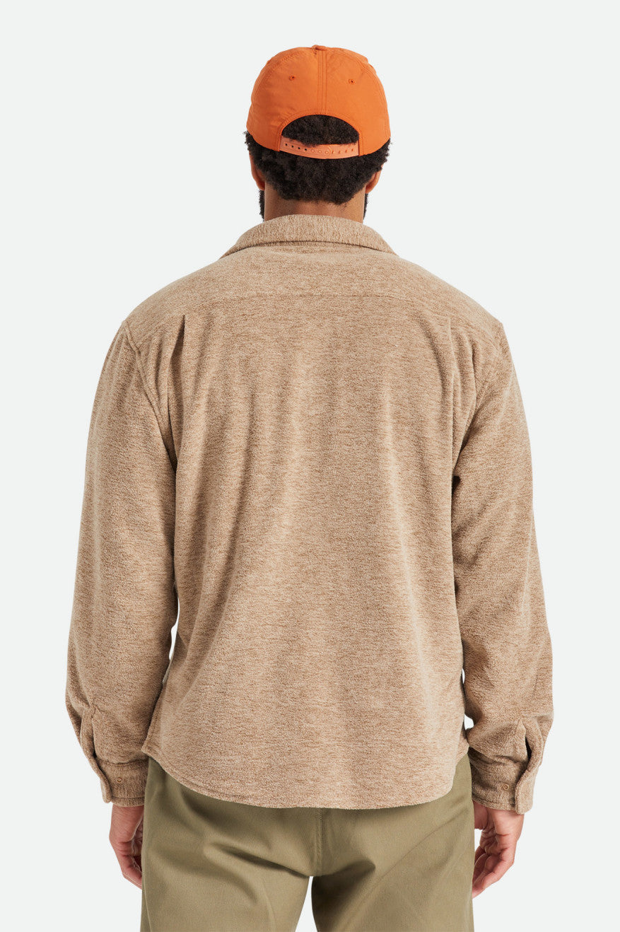 Brixton Bowery L/S Arctic Stretch Fleece Men's Flannels Beige | 016QTKXEL