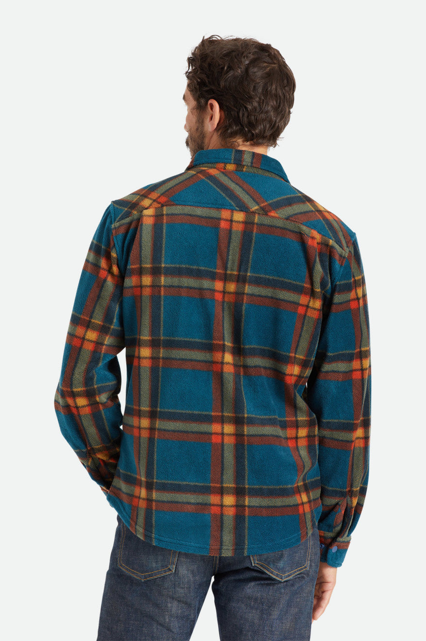 Brixton Bowery L/S Arctic Stretch Fleece Men's Flannels Deep Blue | 378UQLIBF