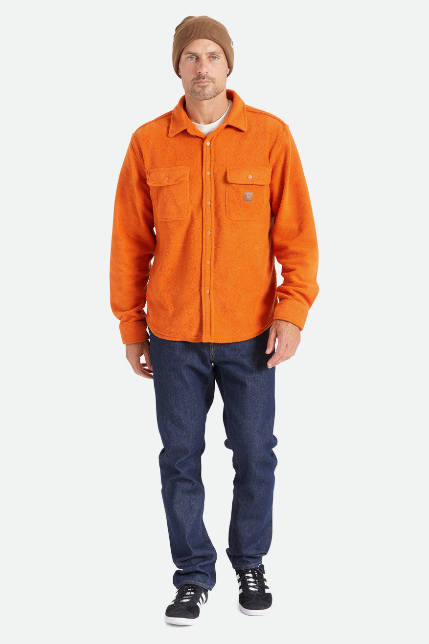 Brixton Bowery L/S Arctic Stretch Fleece Men's Flannels Orange | 946GTYFXK