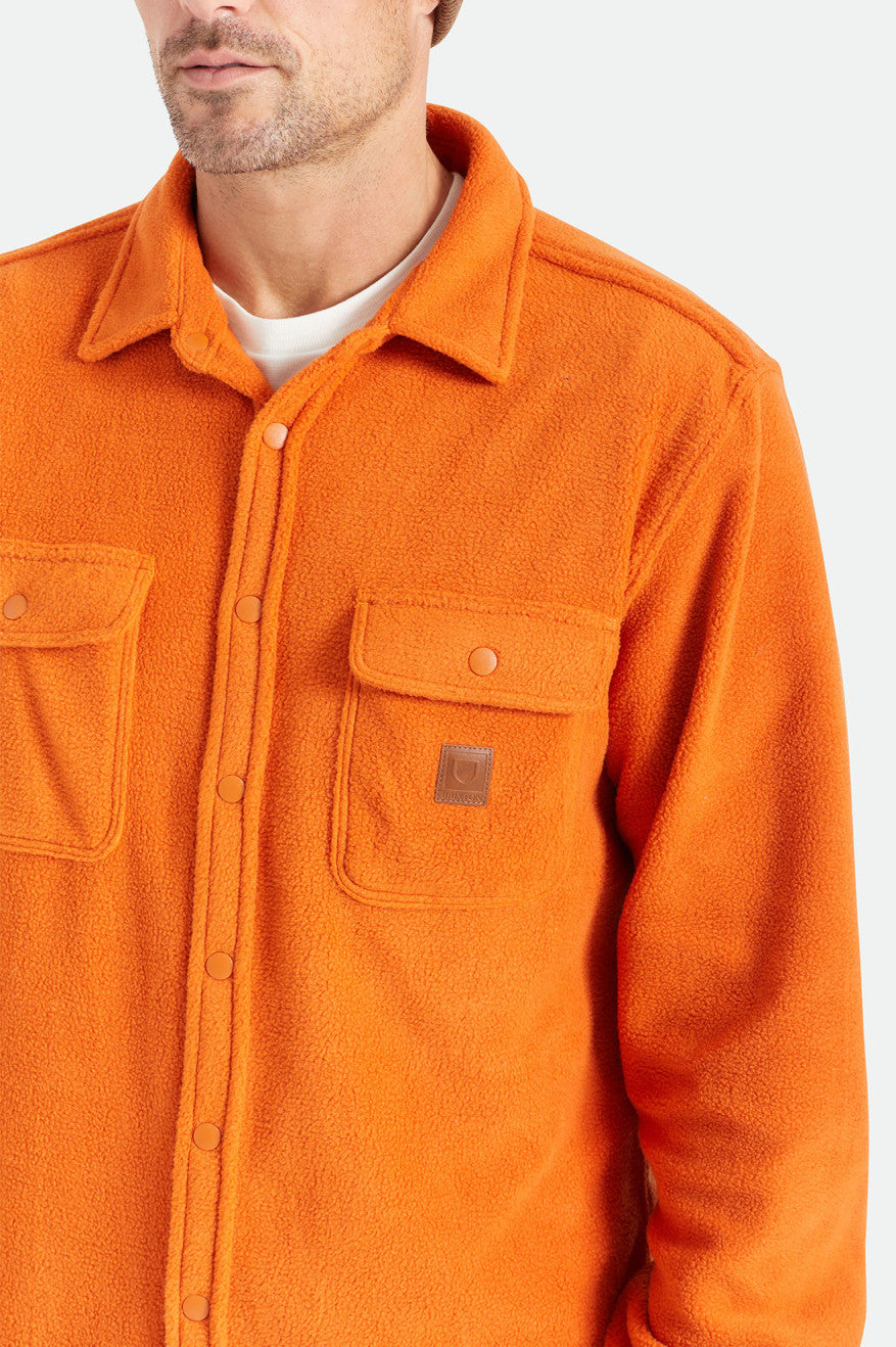 Brixton Bowery L/S Arctic Stretch Fleece Men's Flannels Orange | 946GTYFXK