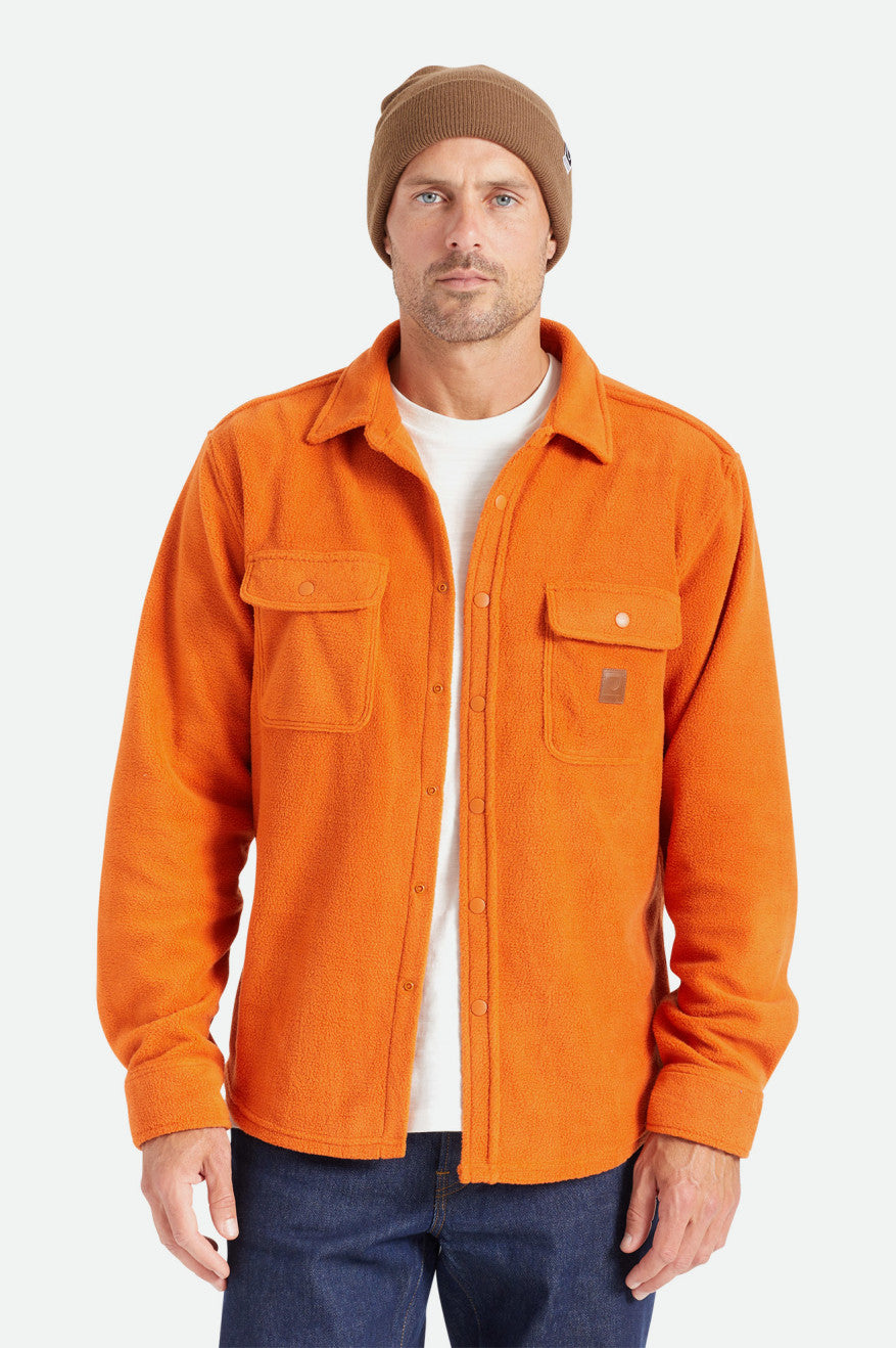 Brixton Bowery L/S Arctic Stretch Fleece Men's Flannels Orange | 946GTYFXK