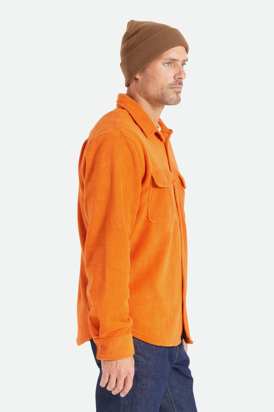 Brixton Bowery L/S Arctic Stretch Fleece Men's Flannels Orange | 946GTYFXK