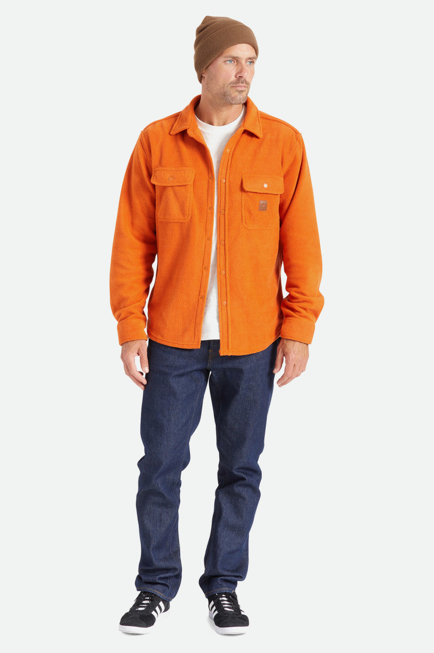 Brixton Bowery L/S Arctic Stretch Fleece Men's Flannels Orange | 946GTYFXK