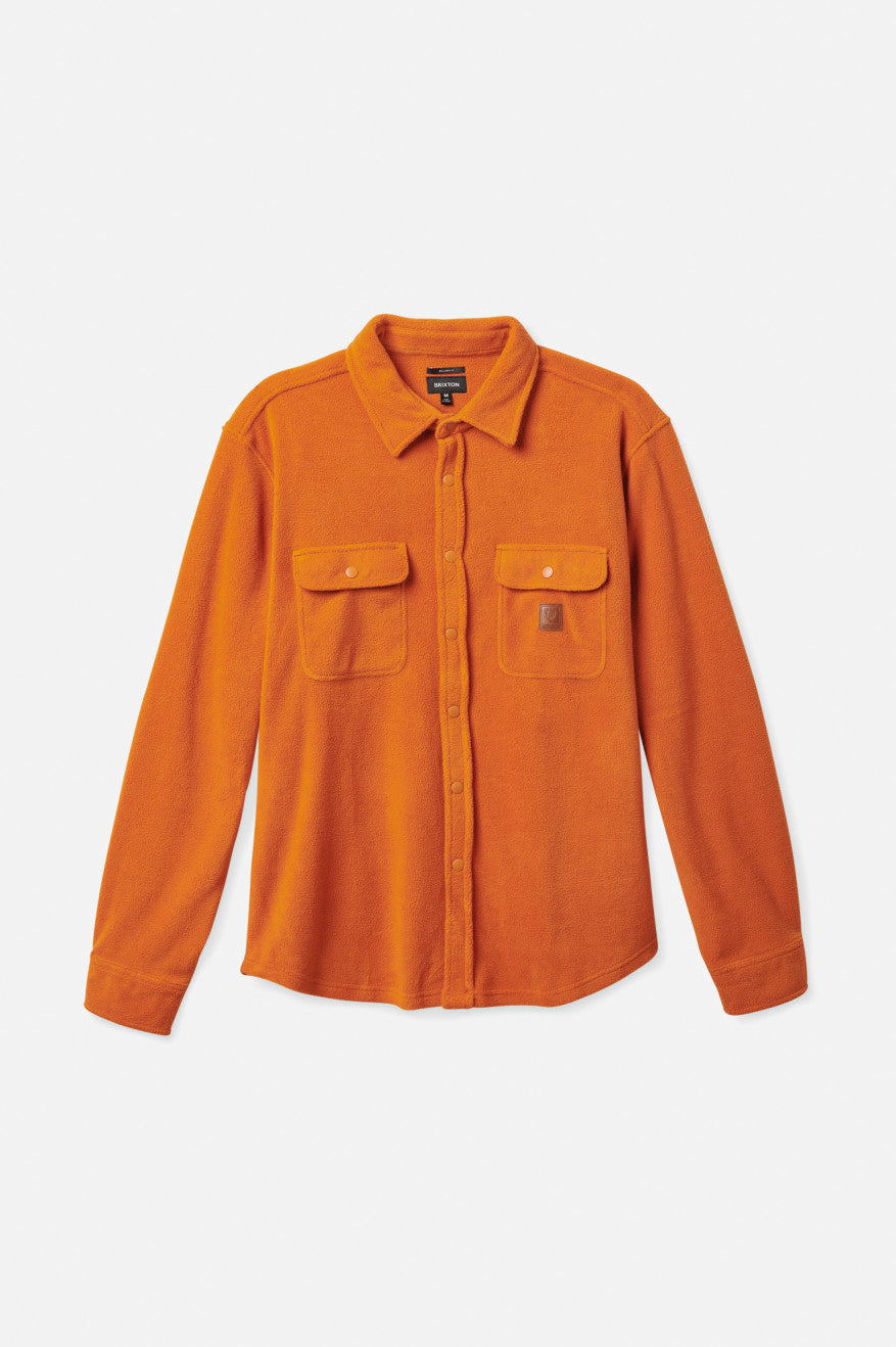 Brixton Bowery L/S Arctic Stretch Fleece Men's Flannels Orange | 946GTYFXK