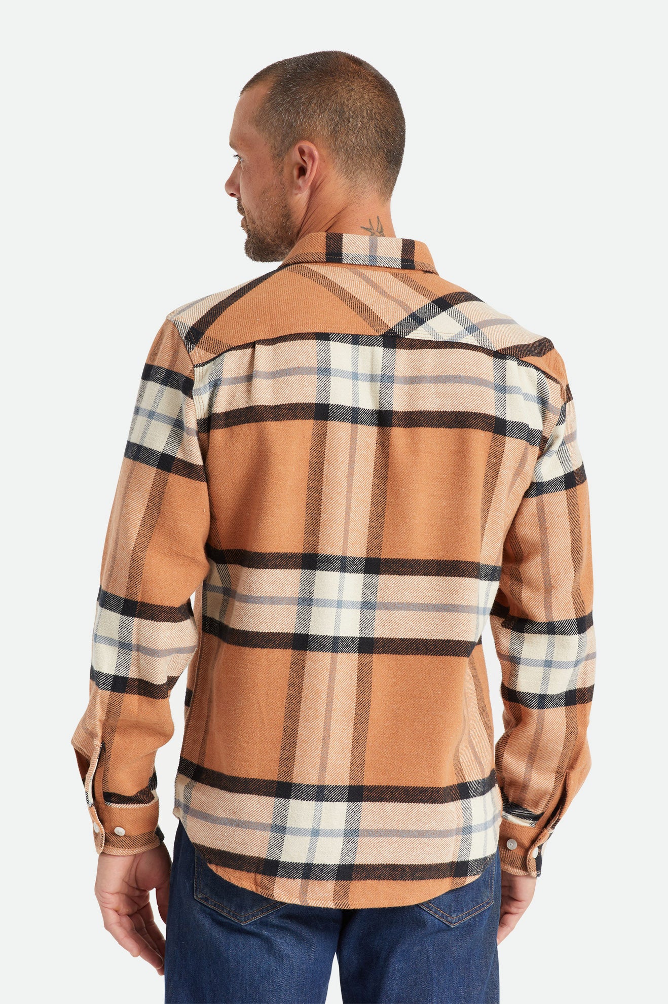 Brixton Bowery L/S Men's Flannels Beige | 943SDAQTC