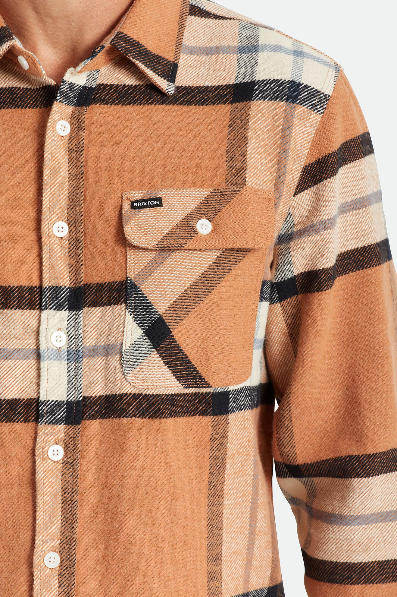 Brixton Bowery L/S Men's Flannels Beige | 943SDAQTC