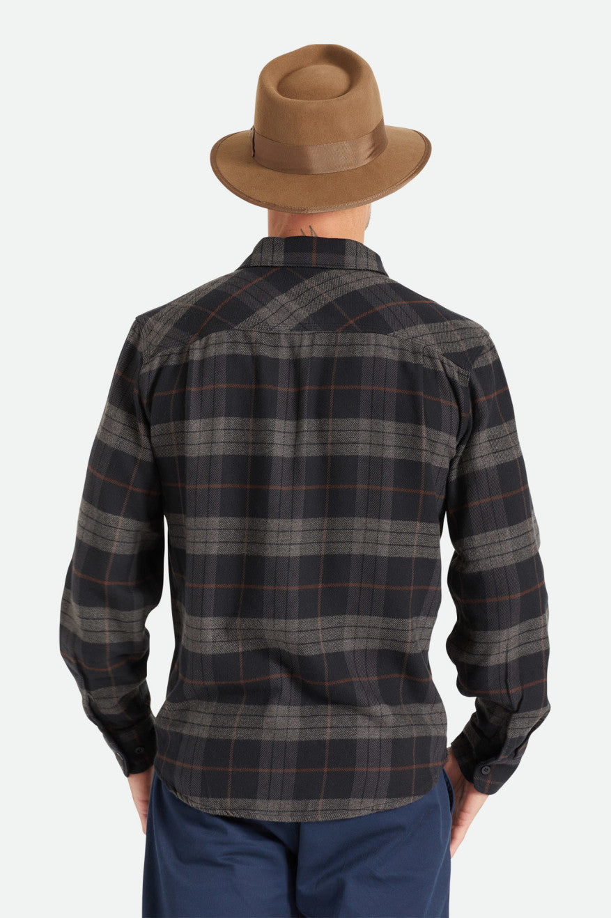 Brixton Bowery L/S Men's Flannels Black / Grey | 430PLWAJR