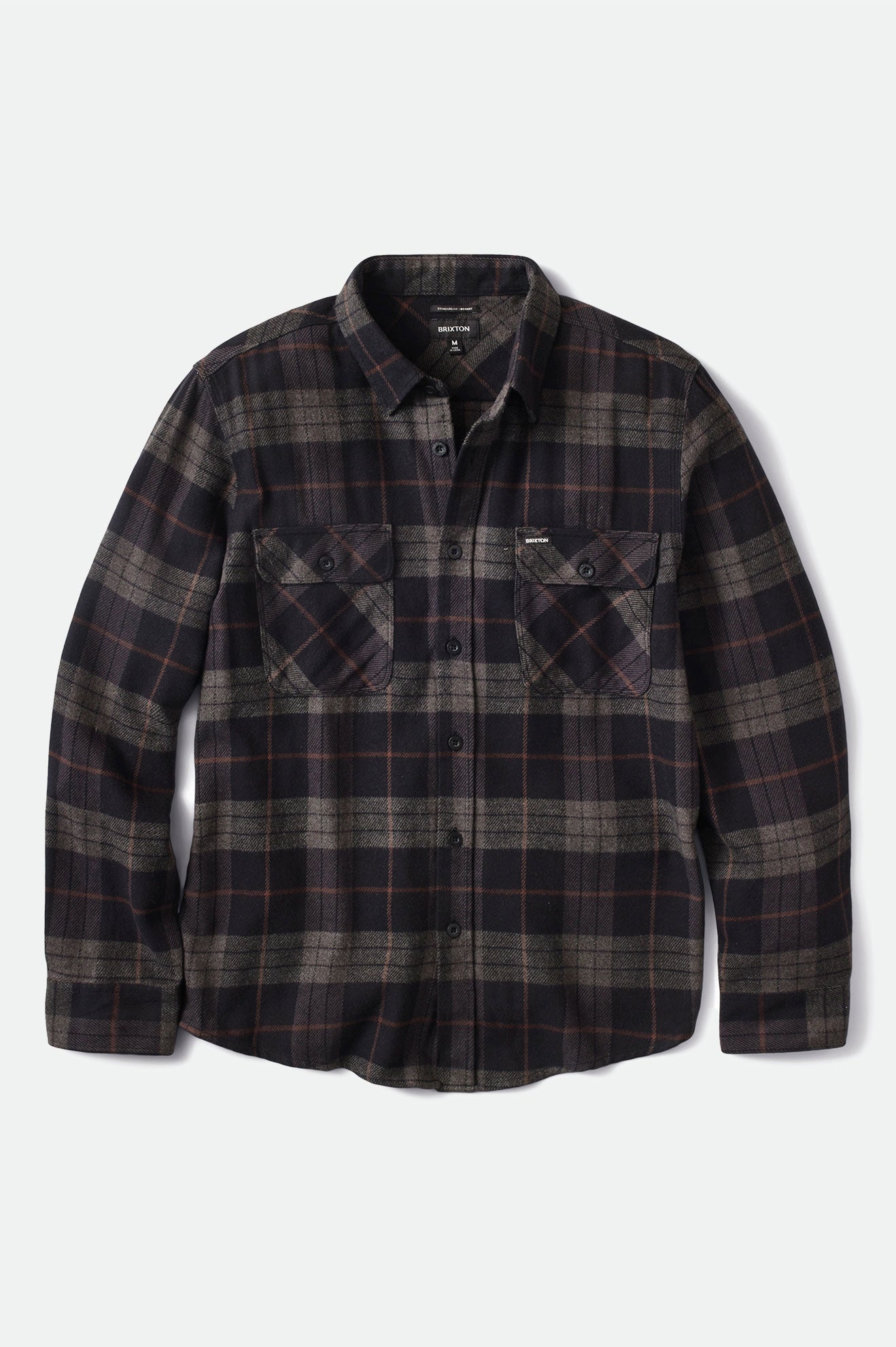 Brixton Bowery L/S Men's Flannels Black / Grey | 430PLWAJR