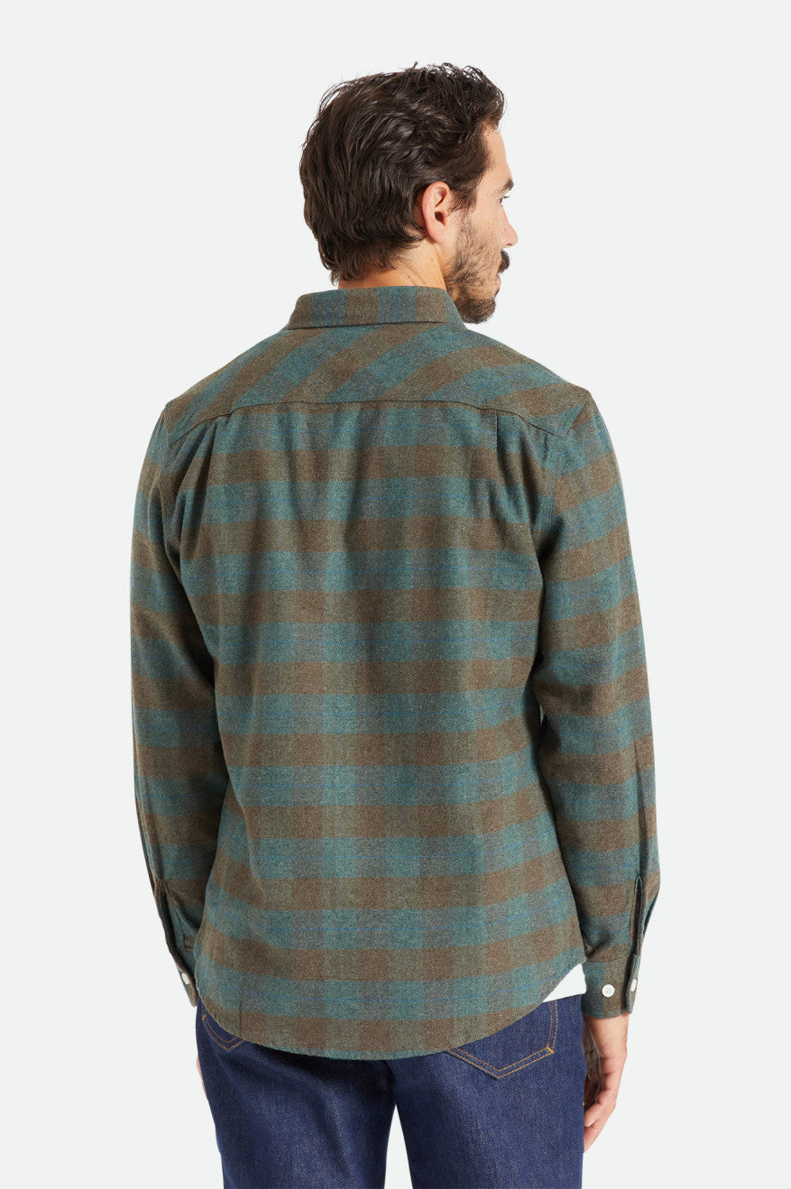 Brixton Bowery L/S Men's Flannels Blue | 703LHSAVT