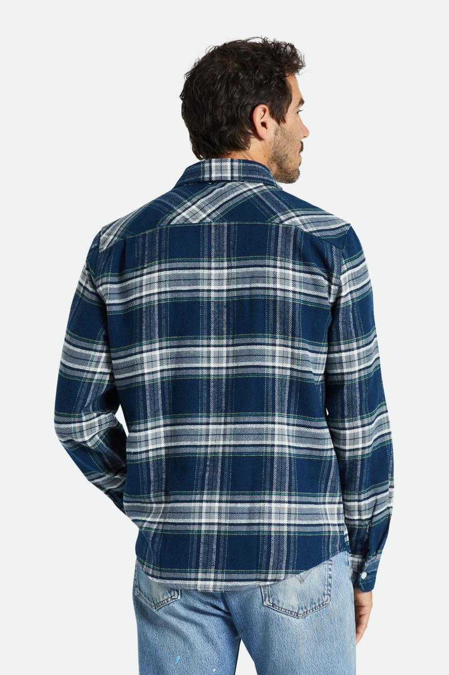 Brixton Bowery L/S Men's Flannels Grey | 719PAHBZD