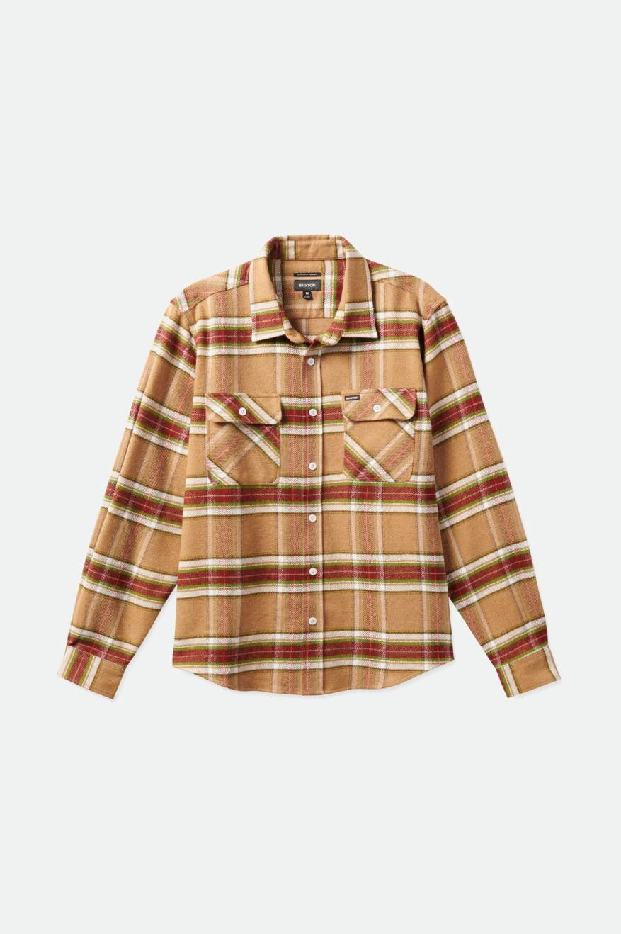 Brixton Bowery L/S Men's Flannels Light Brown | 238VBFUKN