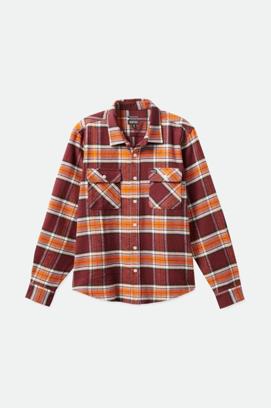 Brixton Bowery L/S Men's Flannels Orange | 538TKCWSE