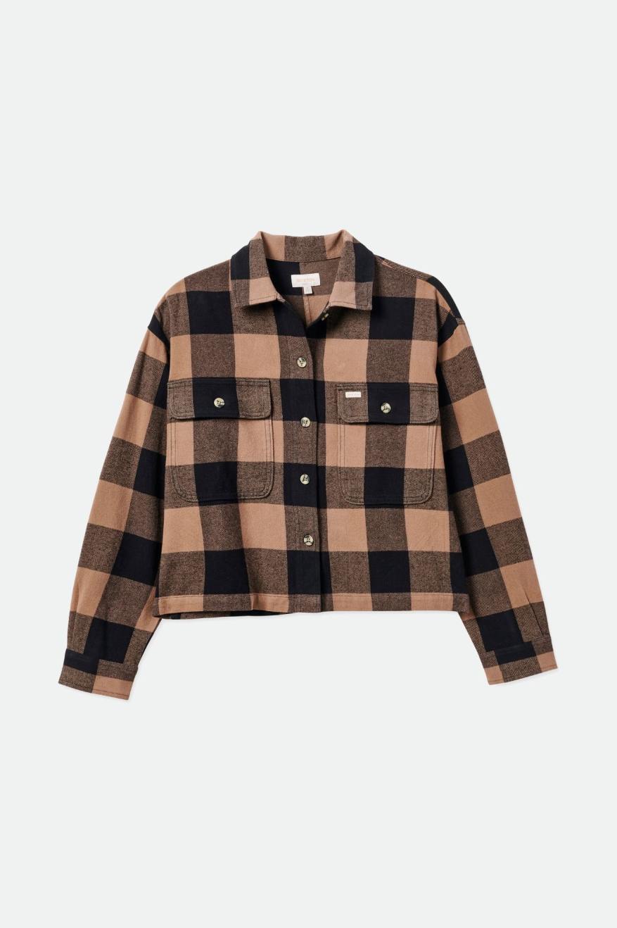 Brixton Bowery L/S Women's Flannels Black | 230OWCSEY