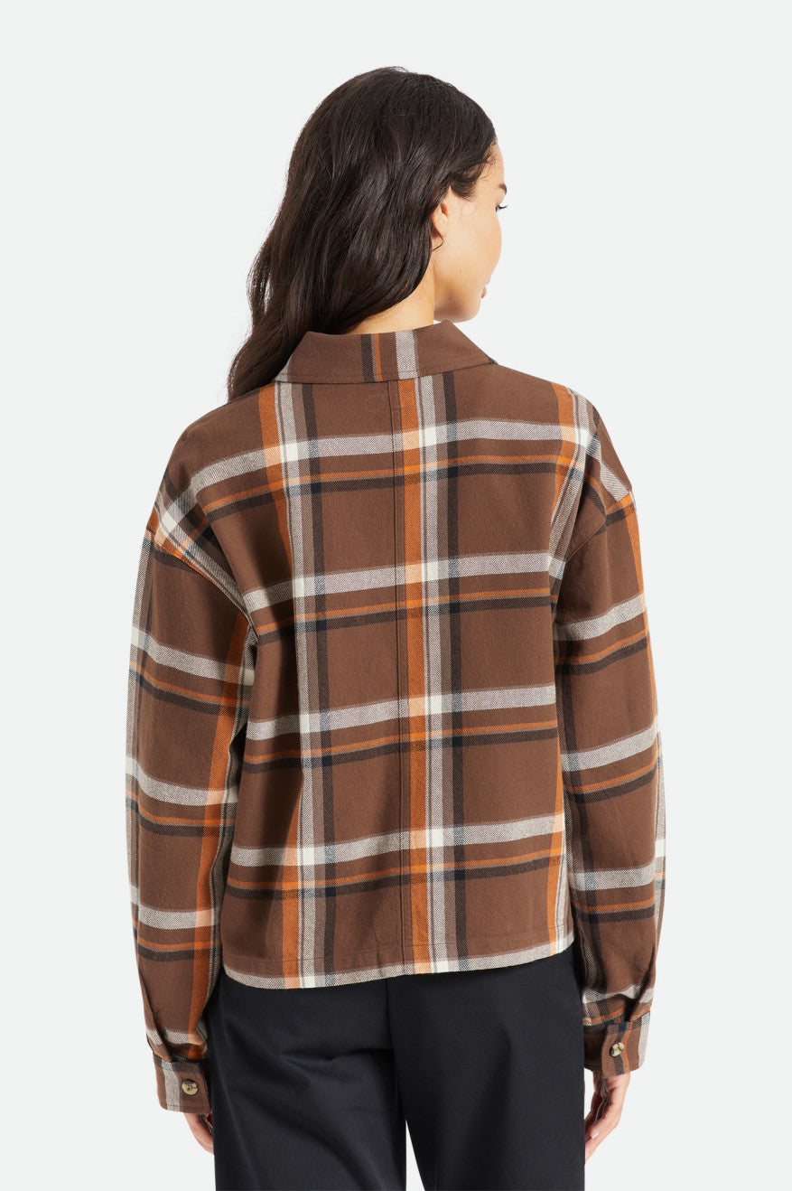 Brixton Bowery L/S Women's Flannels Brown | 219JZVNGD