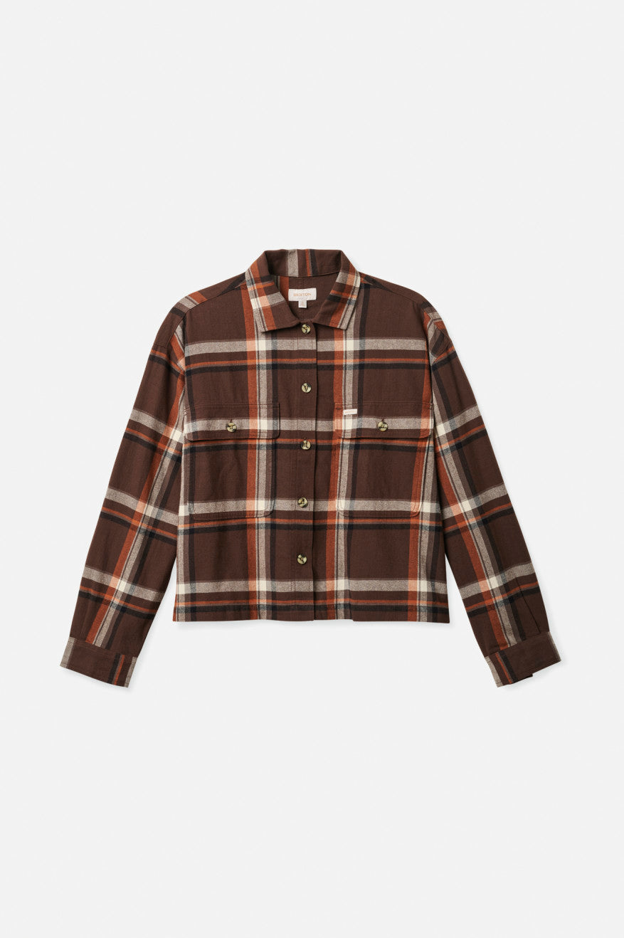 Brixton Bowery L/S Women's Flannels Brown | 219JZVNGD