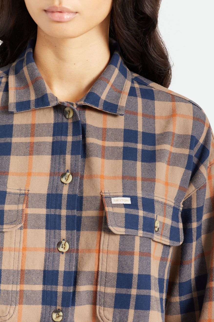 Brixton Bowery L/S Women's Flannels Deep Green | 713DQXLPZ