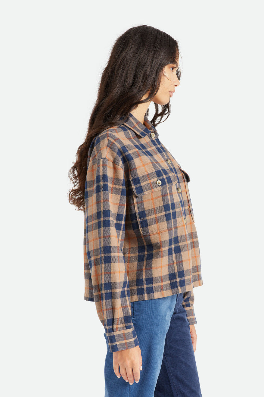 Brixton Bowery L/S Women's Flannels Deep Green | 713DQXLPZ