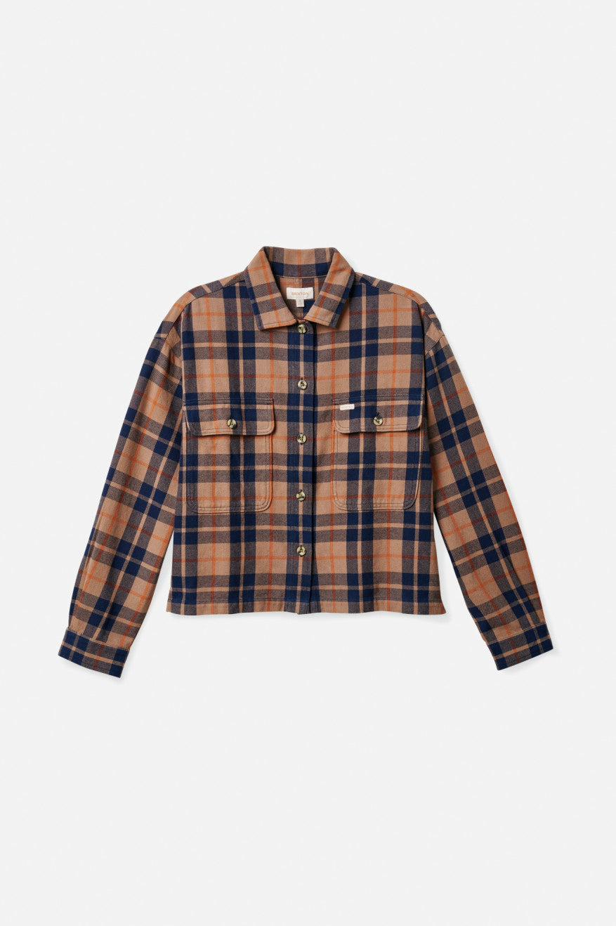 Brixton Bowery L/S Women's Flannels Deep Green | 713DQXLPZ