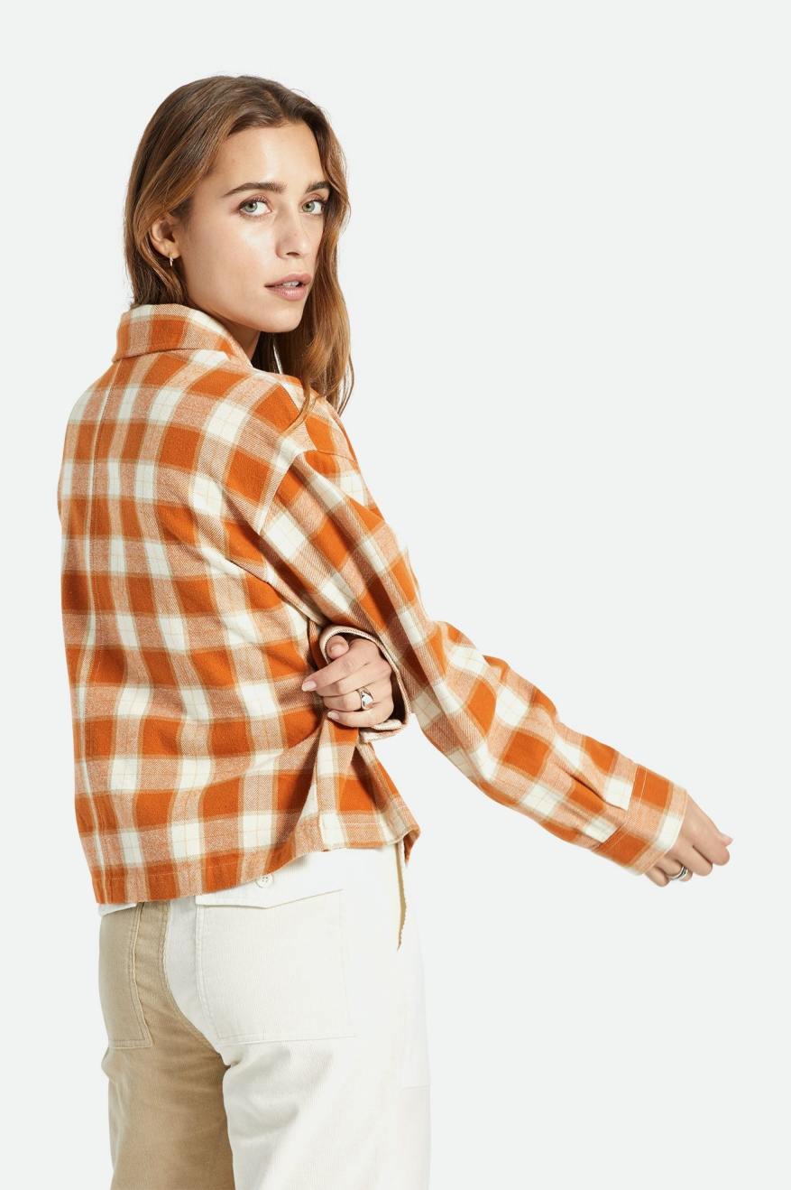 Brixton Bowery L/S Women's Flannels Orange | 513GINVXT