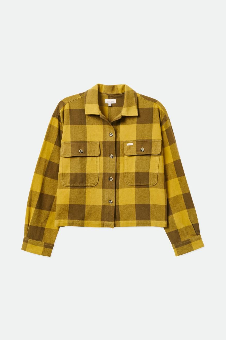 Brixton Bowery L/S Women's Flannels Yellow | 340GYEVBF