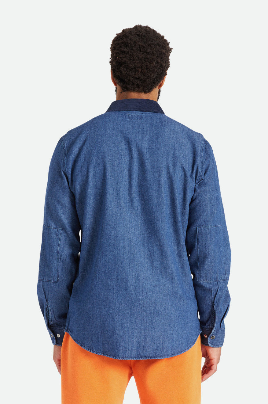 Brixton Bowery Reserve L/S Woven Men's Wovens Blue | 912ESOIGD