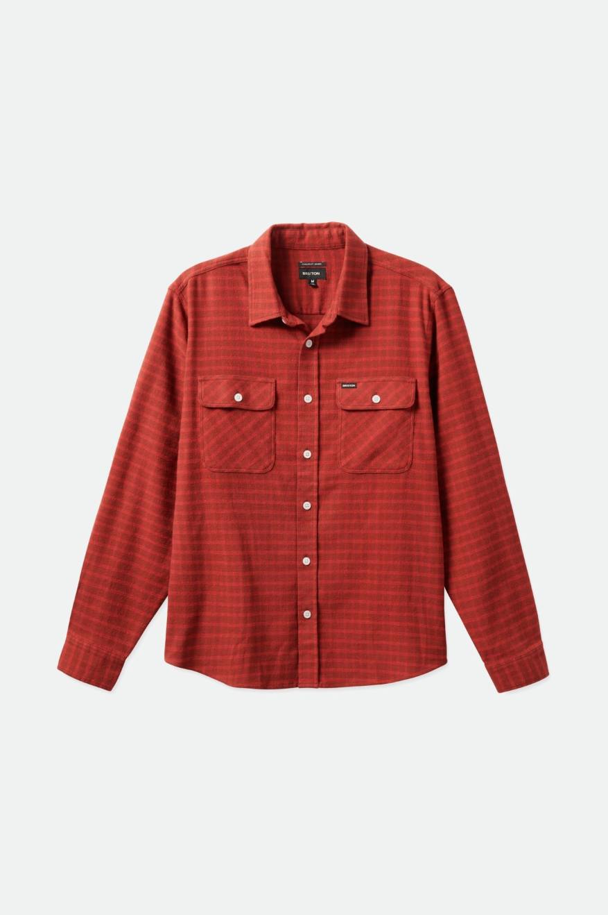 Brixton Bowery Stretch L/S Utility Men's Flannels Red | 136ASEQOH