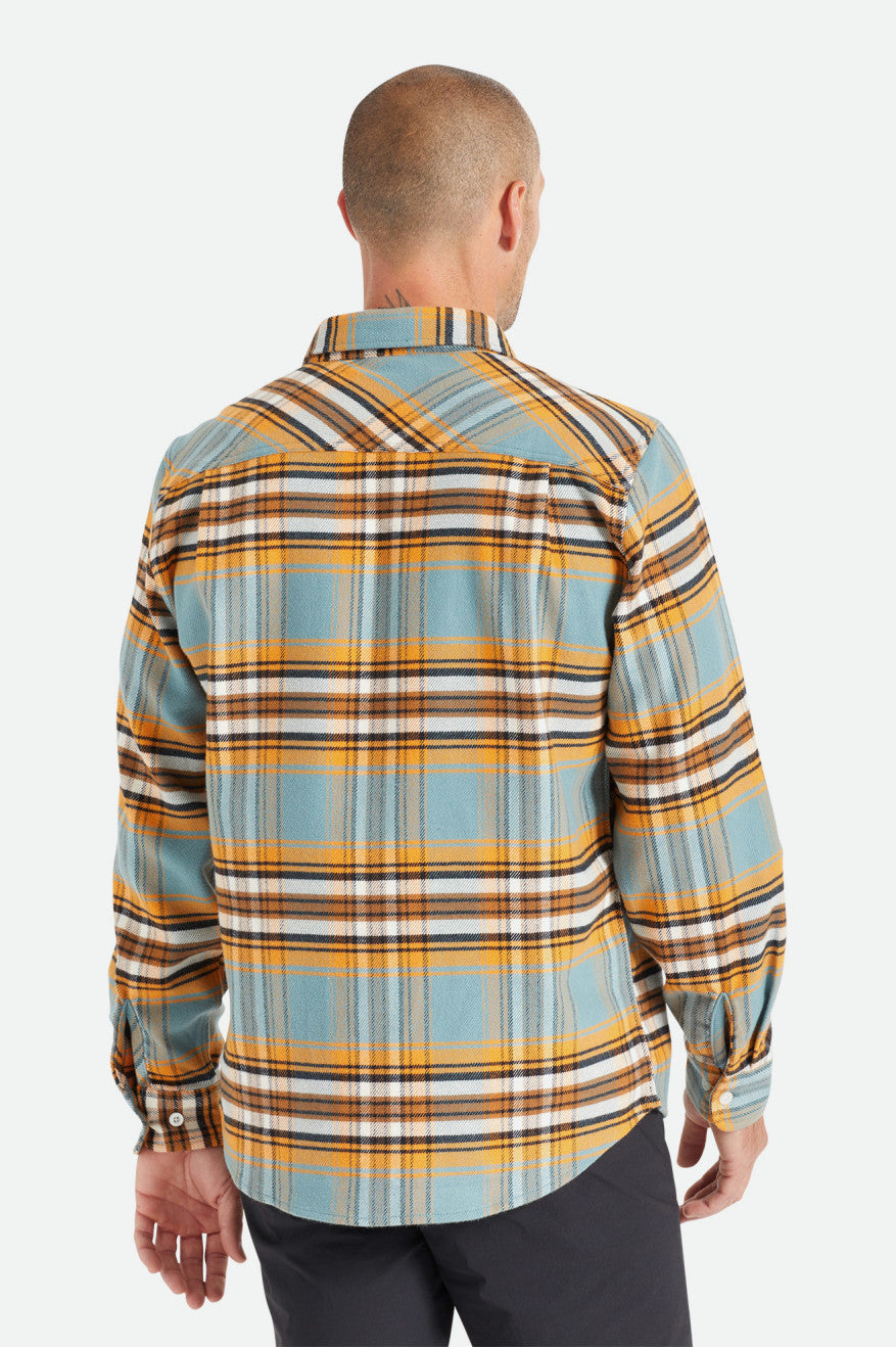 Brixton Bowery Stretch L/S Utility Men's Flannels Orange / White | 584DSHPWK