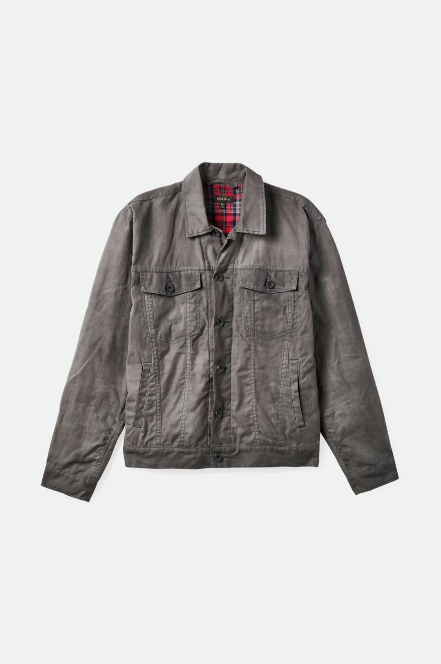 Brixton Cable Reserve Waxed Canvas Trucker Men's Jackets Grey | 362TJZPYK