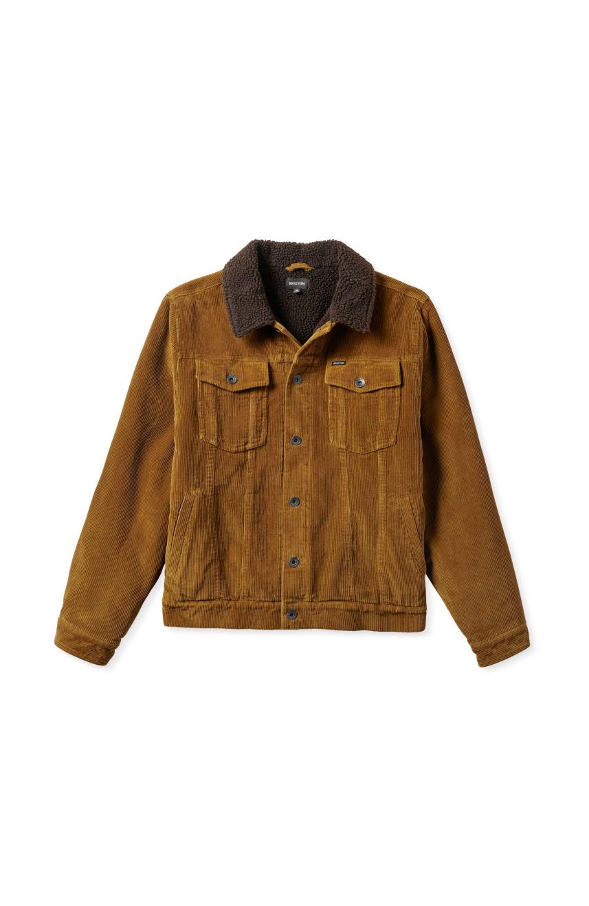 Brixton Cable Sherpa Lined Trucker Men's Jackets Brown | 018MWGFTZ