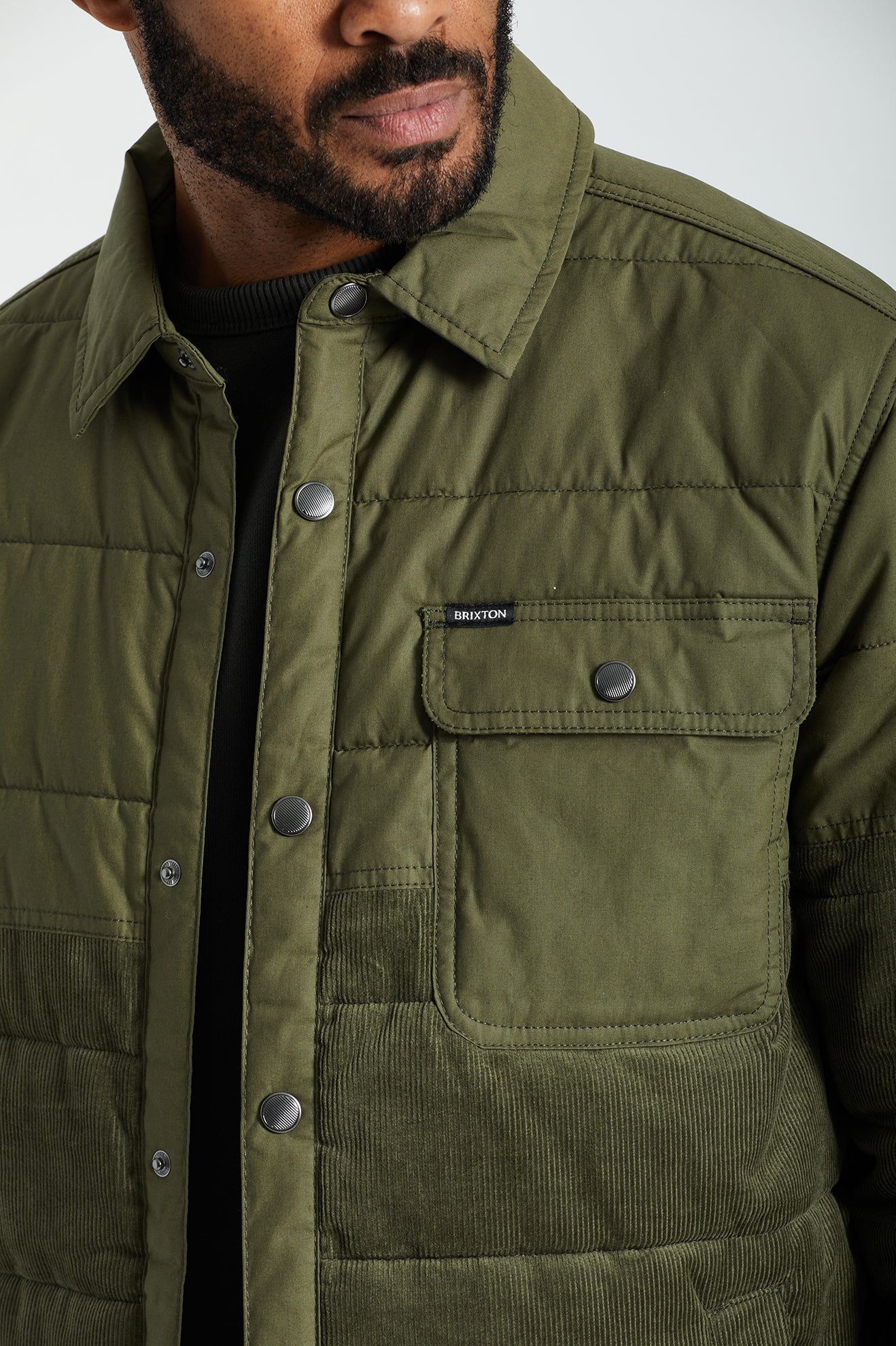 Brixton Cass Men's Jackets Olive | 351YTFZNA