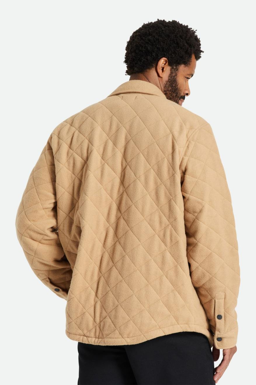 Brixton Cass Quilted Fleece Men's Jackets Beige | 435KBPCJU