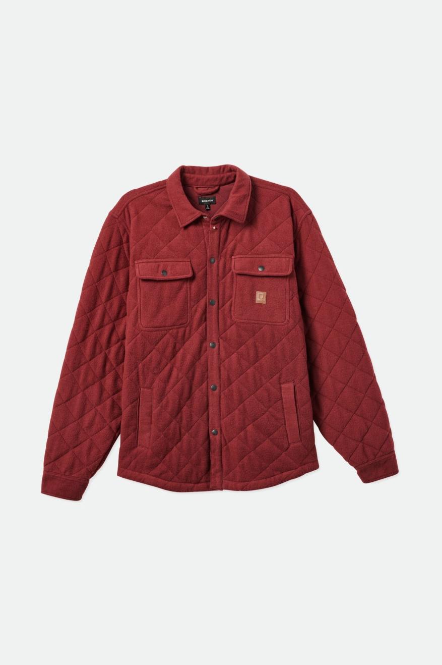 Brixton Cass Quilted Fleece Men's Jackets Red | 561VOGAIM