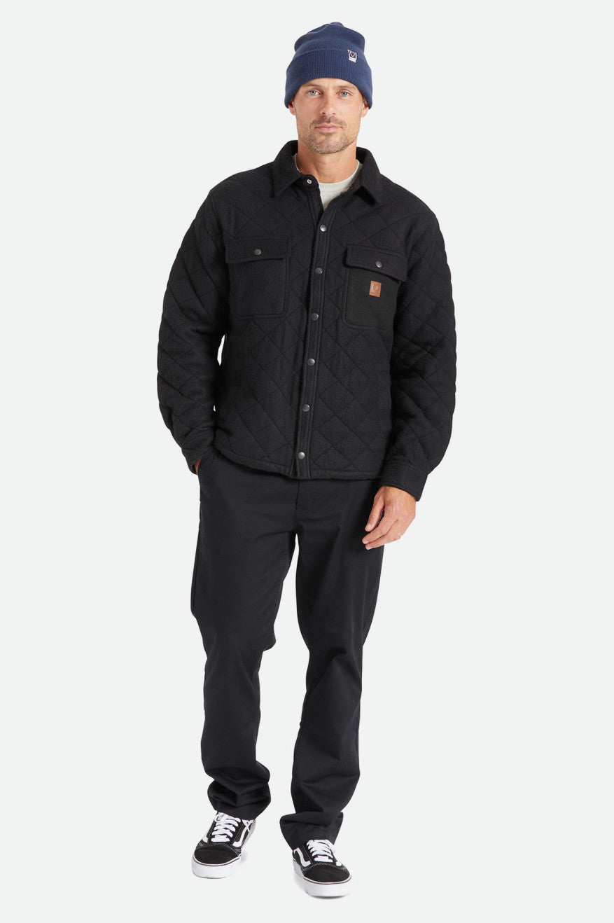 Brixton Cass Quilted Fleece Men's Jackets Black | 895HYKOSZ