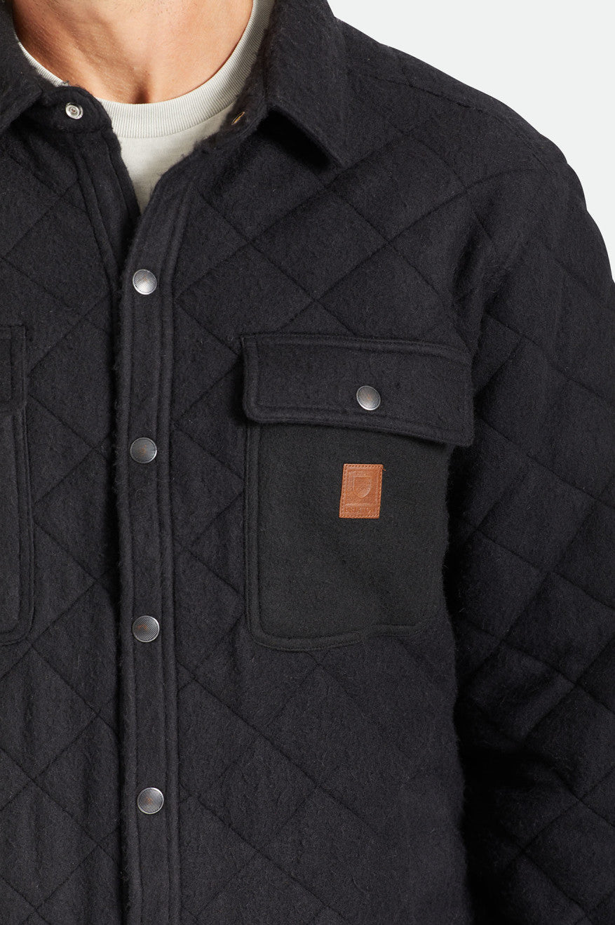 Brixton Cass Quilted Fleece Men's Jackets Black | 895HYKOSZ