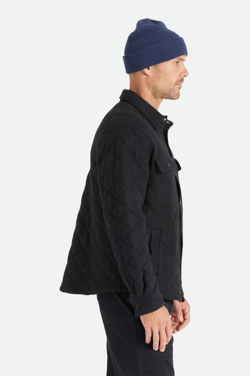 Brixton Cass Quilted Fleece Men's Jackets Black | 895HYKOSZ