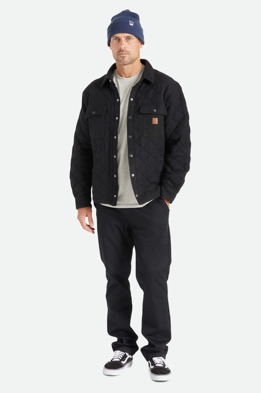 Brixton Cass Quilted Fleece Men's Jackets Black | 895HYKOSZ